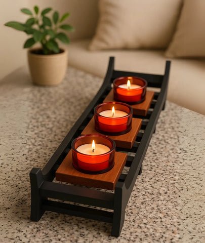 zen inspiredwoodenandglasscandleholder 1 large